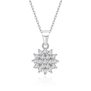 925 Sterling Silver CZ Snowflake Jewelry Set 140300016