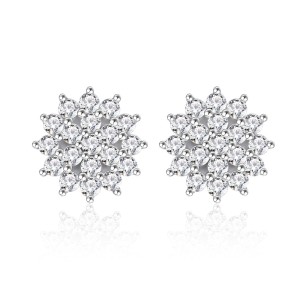 925 Sterling Silver CZ Snowflake Jewelry Set 140300016