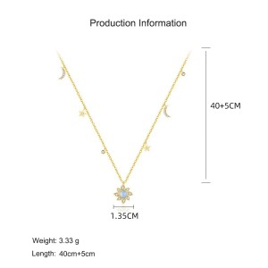 925 Sterling Silver Moonstone Star Necklace Earring Ring Set 140300018 925 Sterling Silver Moonstone Star Necklace Earring Ring Set 140300018