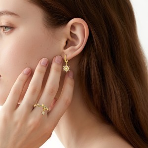 925 Sterling Silver Moonstone Star Necklace Earring Ring Set 140300018 925 Sterling Silver Moonstone Star Necklace Earring Ring Set 140300018