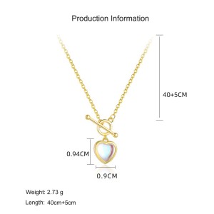 925 Sterling Silver Moonstone Heart Necklace Bracelet Earring Set 140400003