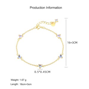 925 Sterling Silver Moonstone Heart Necklace Bracelet Earring Set 140400003