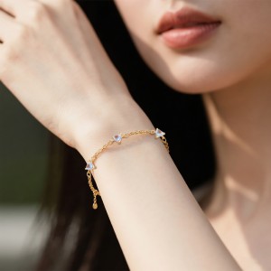 925 Sterling Silver Moonstone Heart Necklace Bracelet Earring Set 140400003