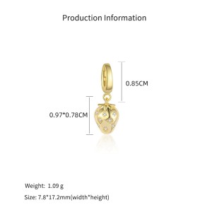 925 Sterling Silver Paperclip Chain Bracelet Necklace Fruit Charm Kit 140500002