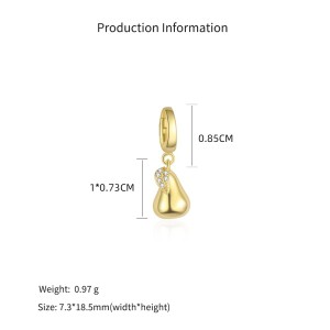 925 Sterling Silver Paperclip Chain Bracelet Necklace Fruit Charm Kit 140500002