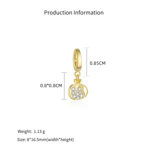 925 Sterling Silver Paperclip Chain Bracelet Necklace Fruit Charm Kit 140500002