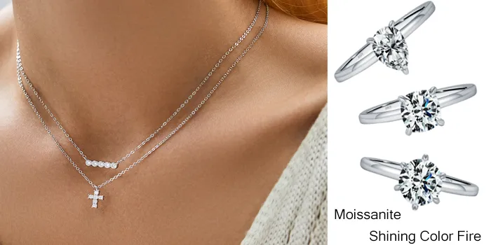Shining Color Fire of 925 Sterling Silver Moissanite Jewelry